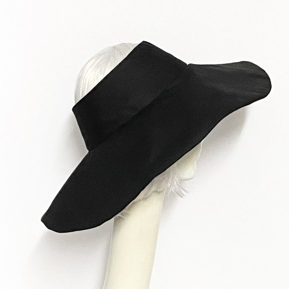 Wide Brim Black Sun Hat - Picture 1 of 3